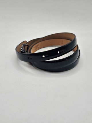 Chanel Black Patent Leather 2011 Interlocking CC Logo Belt