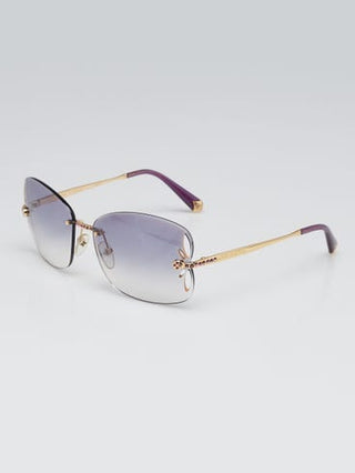 LOUIS VUITTON Purple/Gold Crystal Tinted Lily Sunglasses - Z0544U