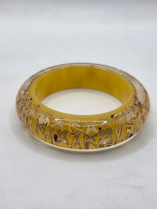 Louis Vuitton Gold-tone Wide lV Charm Inclusion Bangle