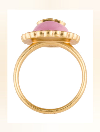 Christian Dior Crystal pink Resin CD Cocktail Ring 5.25 sz