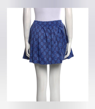 Gucci Blue multicolor GG print pleated shorts M sz