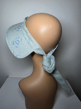 Chanel Blue Interlocking CC Denim Visor