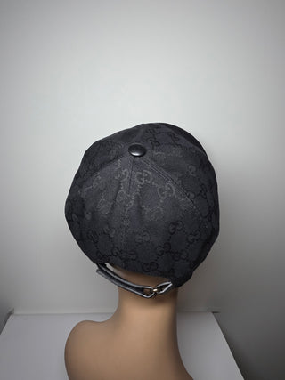 Gucci Black GG Monogram baseball cap M sz