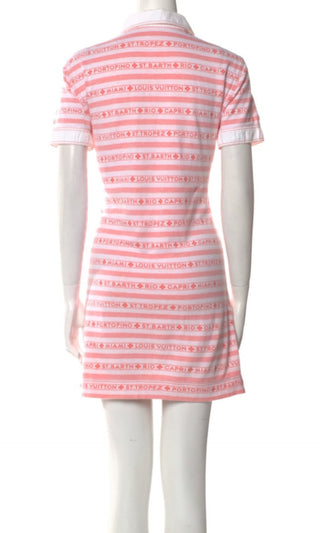 Louis Vuitton White pink LV Monogram print dress