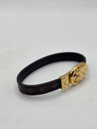 Louis Vuitton Brown Leather Fasten Your LV Bracelet