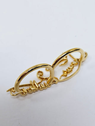 Louis Vuitton goldtone Logo Script double ring 6 ¾ US