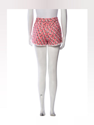 Chanel Pink Multicolor Interlocking CC Print 2018 Mini Shorts US6 FR38 sz