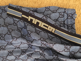 Gucci Blue multicolor GG print pleated shorts M sz