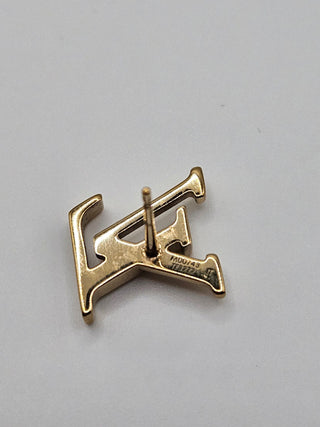 Louis Vuitton Gold-tone LV Logo Iconic Stud Earrings