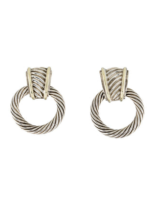 David Yurman Sterling Silver Two-Tone Door-Knocker Earclips