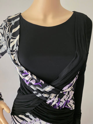 Emilio Pucci Black Multicolor Signature Print Sexy Summer Dress 42 sz