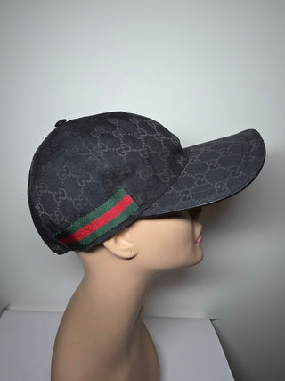 Gucci Black GG Monogram baseball cap M sz