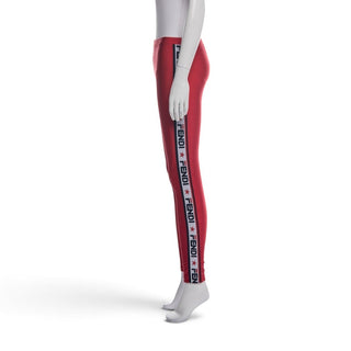 Fendi Red Loho printed Nylon Skinny Leg Pants M sz