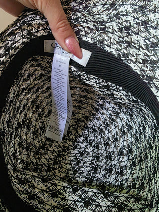 Christian Dior Black White Women's Paper Logo Printed Bucket Hat