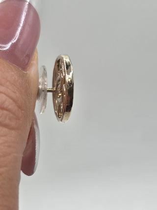 Chanel Gold-tone Interlocking CC Outline Circle Stud Earrings