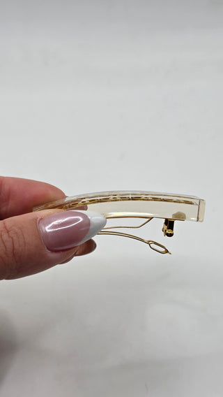Chanel Gold-tone Clesr Reflective CC Hair Clip