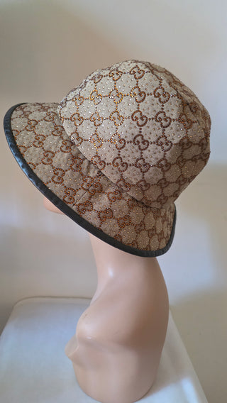 Gucci Beige GG Monogram Studded bucket hat