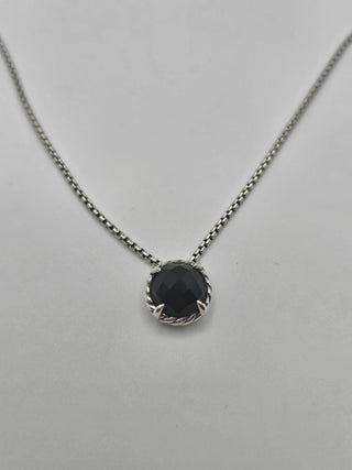 David Yurman Sterling silver Onyx Petite Chatelaine Necklace