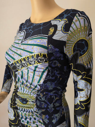 Emilio Pucci Purple Multicolor Signature Print Sexy dress 6 US sz