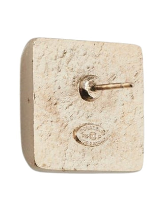 Chanel Gold Metal Resin Crystal CC Square Stud Earrings