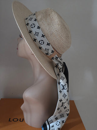 Louis Vuitton Beige Palm Abstract LV Monogram Wave Sun Hat M sz