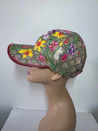Gucci Multicolor GG Monogram Flora Women's fashion baseball cap L sz