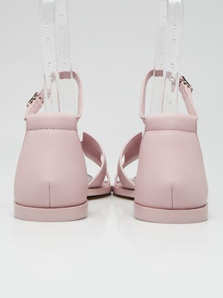 Hermes Rose Cancan Leather Santorini Sandals 38.5 sz