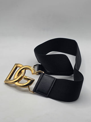 Dolce & Gabbana Gold-tone DG Logo Waist Belt 30in