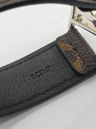 Louis Vuitton Brown leather LV Monogram Hockenheim Wrap Bracelet