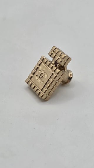 Chanel Gold-tone 2022 Interlocking CC Perfume Bottle Pin