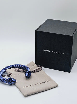 David Yurman Blue Aluminum Renaissance Classic Cable Cuff