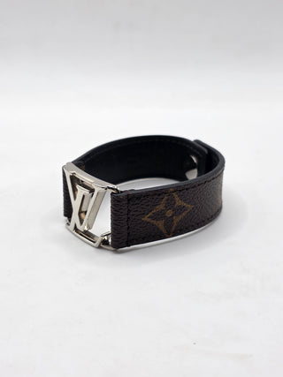Louis Vuitton Brown leather LV Monogram Hockenheim Wrap Bracelet