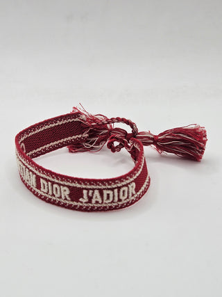 Christian Dior Red Woven J'Adior Friendship Wrap Bracelet