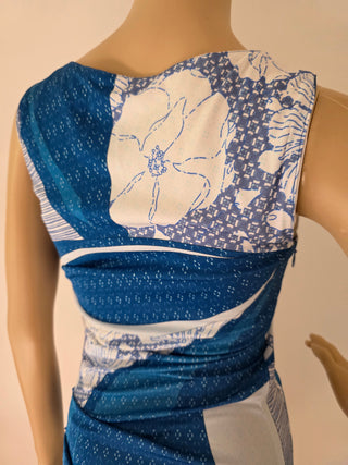 Emilio Pucci Blue Multicolor Signature Print Summer Dress 6 sz