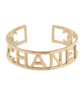 Chanel Gold-tone Logo Cuff Bracelet