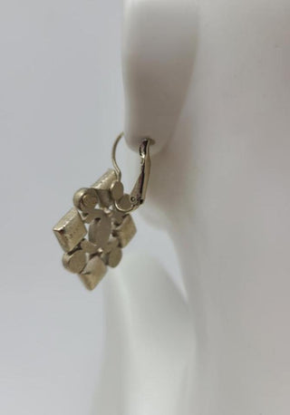 Chanel Gold Gold-tone Textured Interlocking CC Crystal Drop Earrings